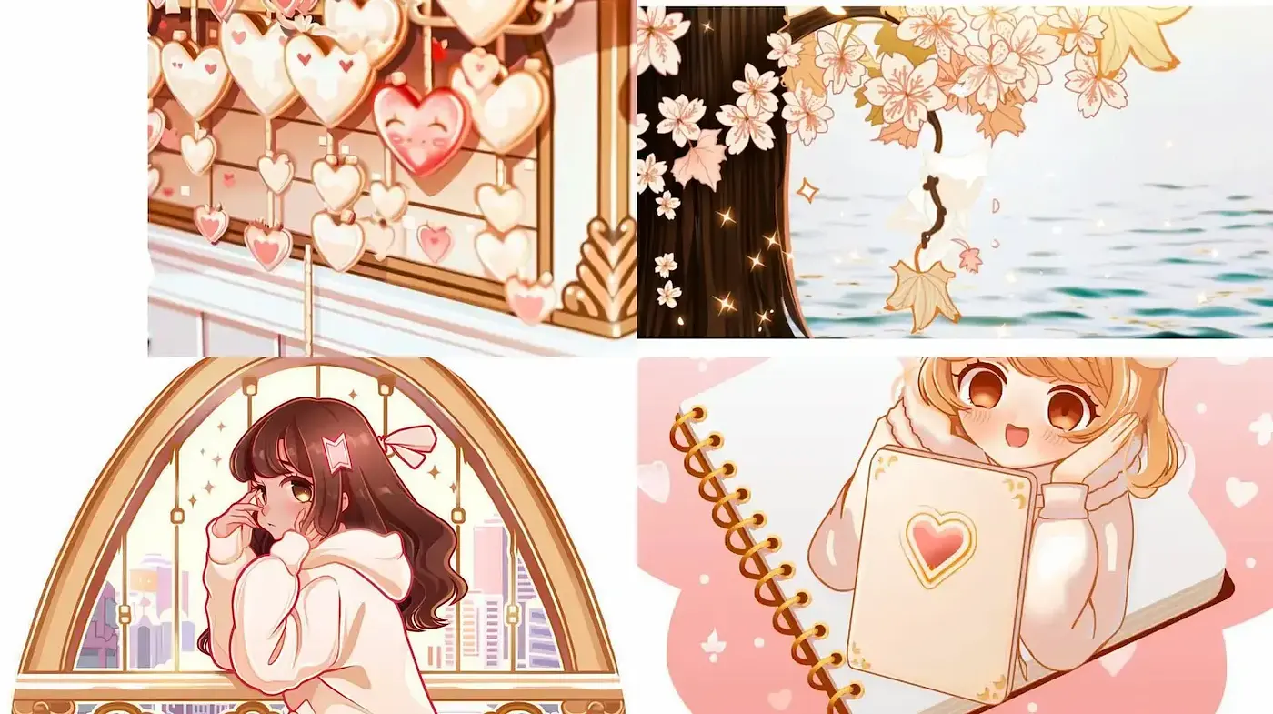 Playful and Whimsical Digital Aesthetic with Warm Tones - Midjourney sref style