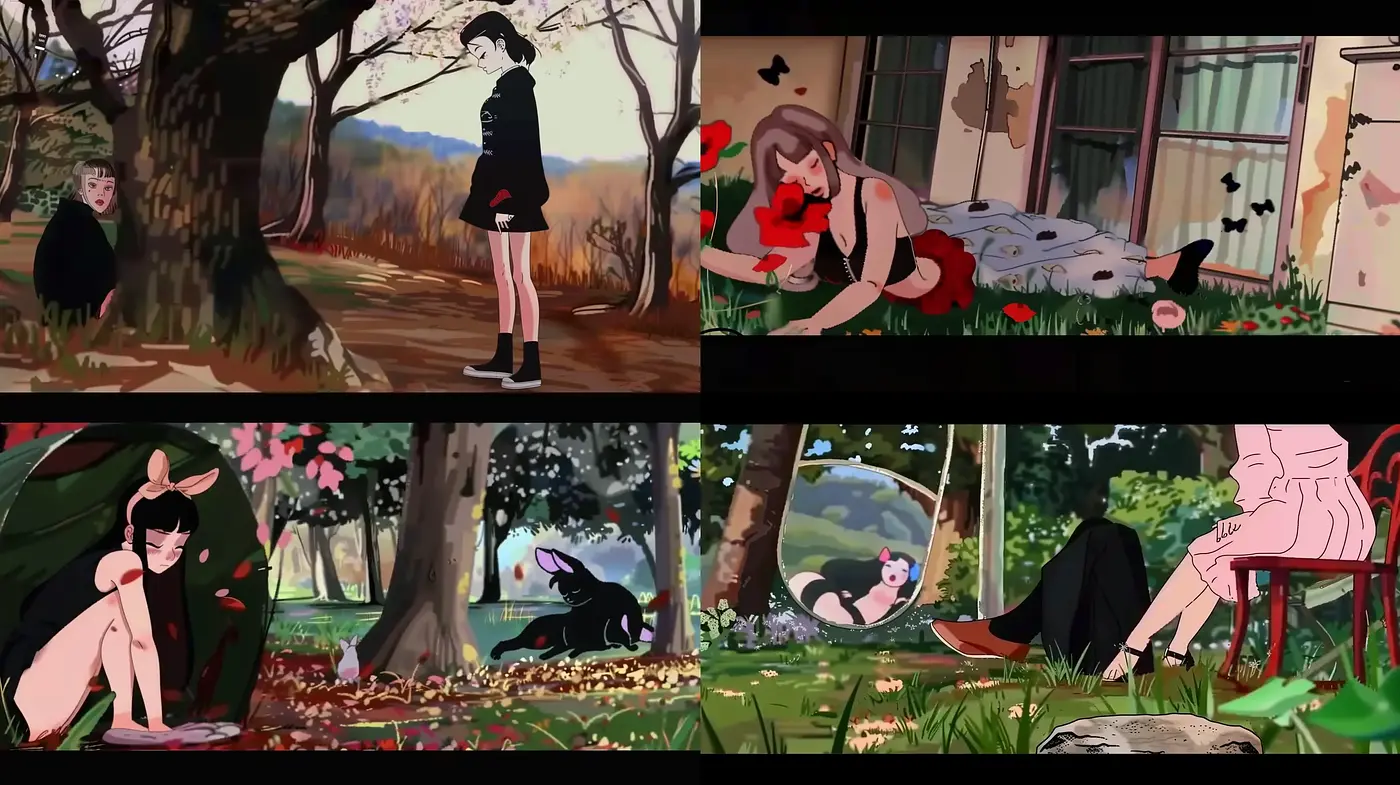 Serene Pastoral Elegance: A Cinematic Approach to Digital Paintings - Midjourney sref style