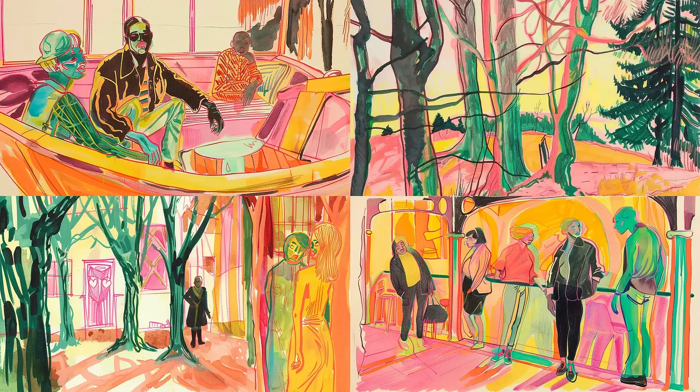 Vibrant Expressionist Brushwork Images with a Modern Twist - Midjourney sref style