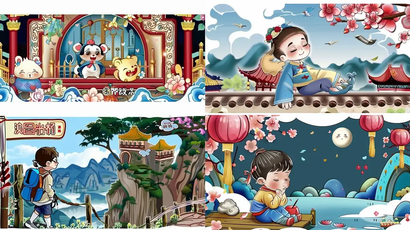 Charming and Playful Illustrations with Lush Cultural Elements - Midjourney sref style