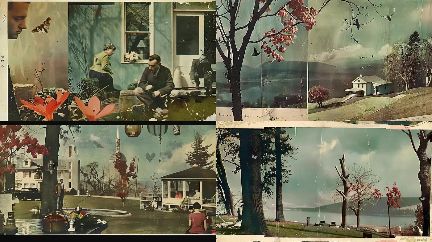 Vintage Americana with a Surreal Twist - Midjourney sref style