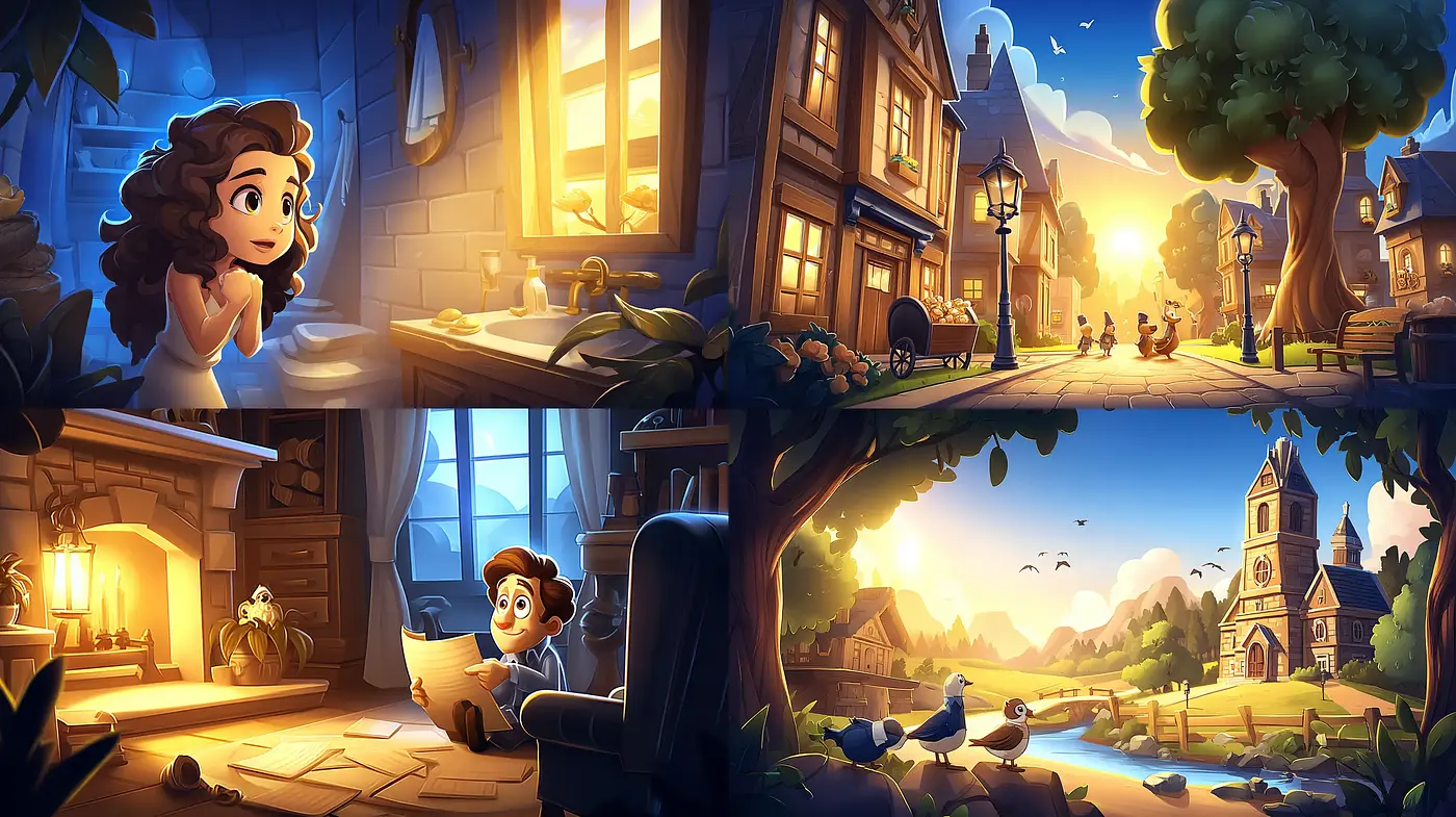 Charming and Whimsical Illustrations with Vibrant Lighting - Midjourney sref style