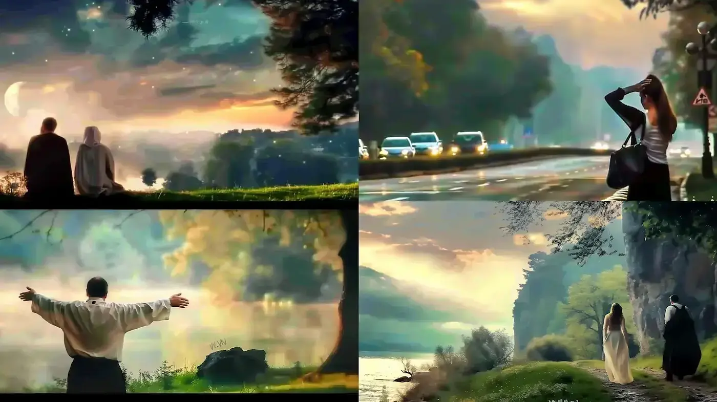 Dreamlike Landscapes with a Touch of Whimsy and Serenity - Midjourney sref style