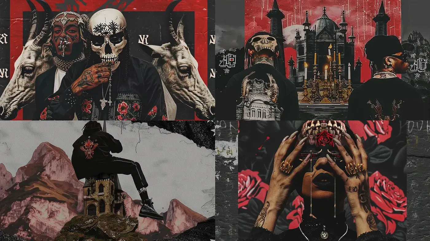 Darkly Intricate Visuals with Elemental Symbolism and Gothic Undertones - Midjourney sref style