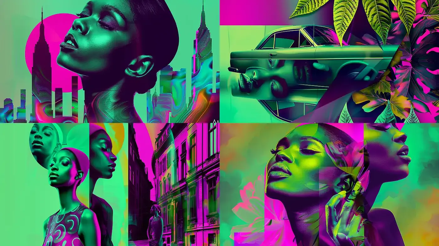 Vibrant and Surreal Portraits with a Retro-Futuristic Flair - Midjourney sref style