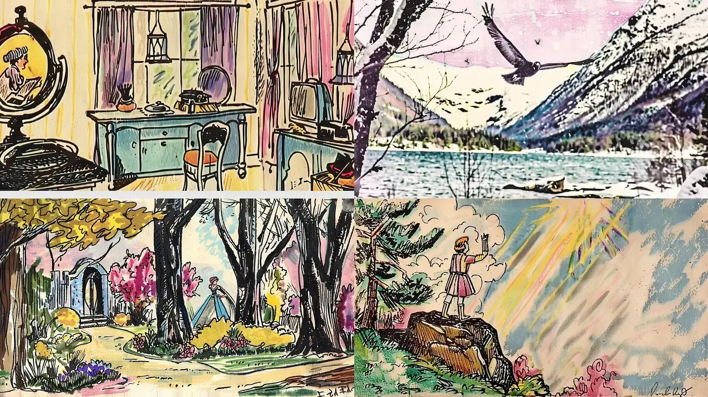 Eclectic Vintage Illustrations Evoking Nostalgia and Nature - Midjourney sref style