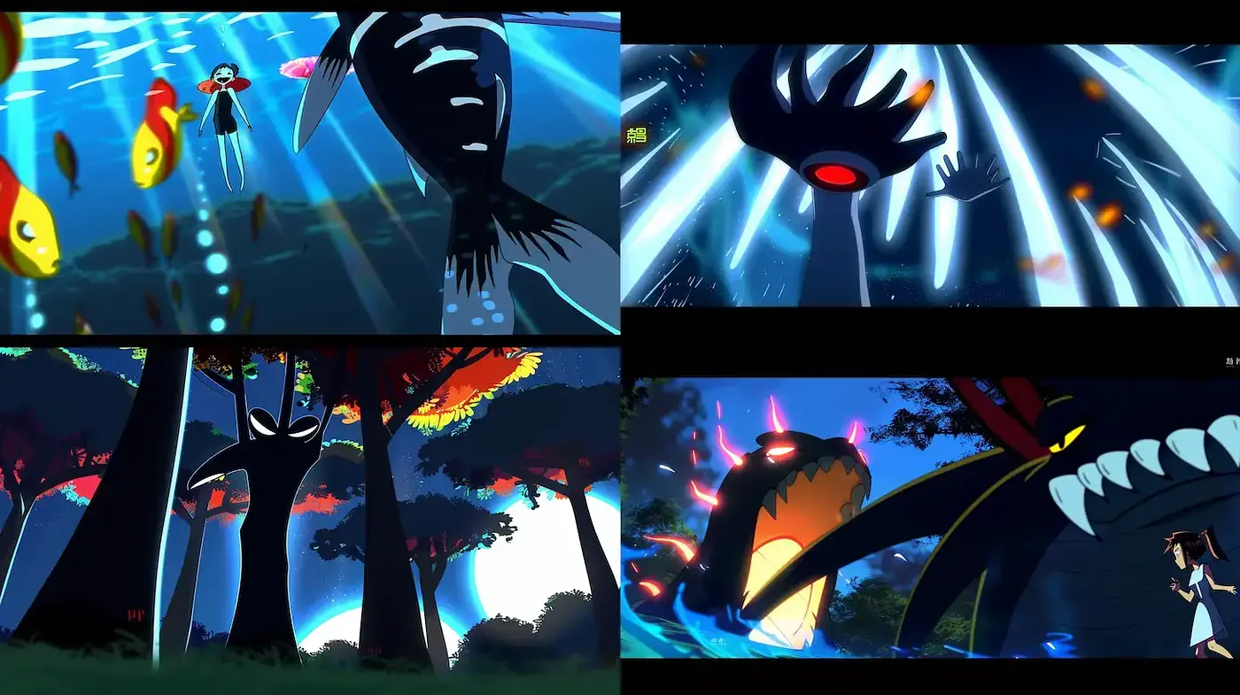 Dynamic Expressionist Anime Fusion with Intense Chromatic Vibrancy - Midjourney sref style