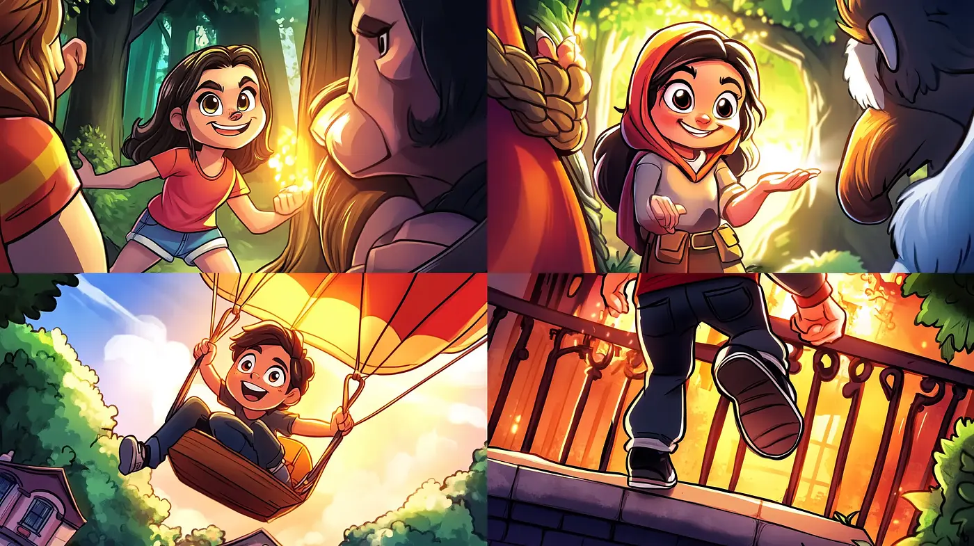 Vibrant Storybook Illustration with a Fantasy Glow - Midjourney sref style