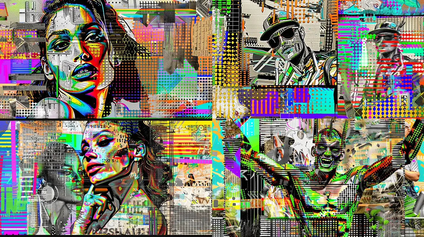 Digitized Pop Glitch Art Fusion - Midjourney sref style