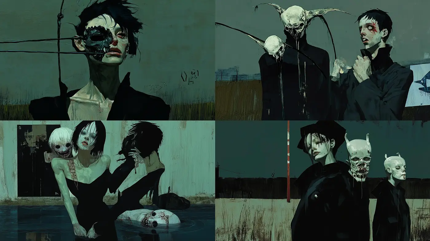 Eerie Nocturnal Hues with Surreal Gothic Sensibilities - Midjourney sref style