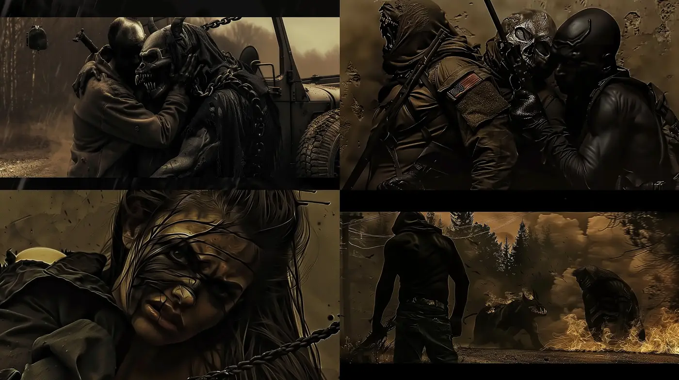 Dystopian Saga in Sepia: Homogeneity in Chaos and Ruin - Midjourney sref style
