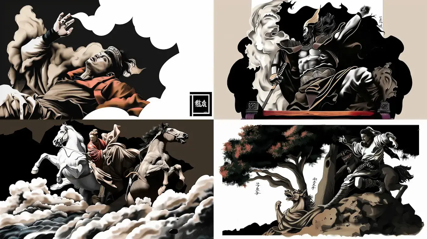 Dynamic and Dramatic Illustrations with a Traditional Asian Influence - Midjourney sref style