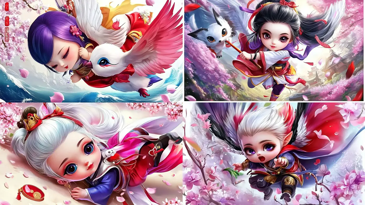 Enchanted Blossom Fantasy with Ethereal Anime Influences - Midjourney sref style