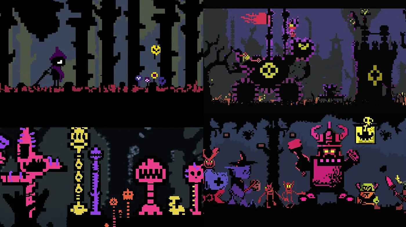 Pixelated Fantasy: A Nostalgic Journey Through Digital Gothic Landscapes - Midjourney sref style