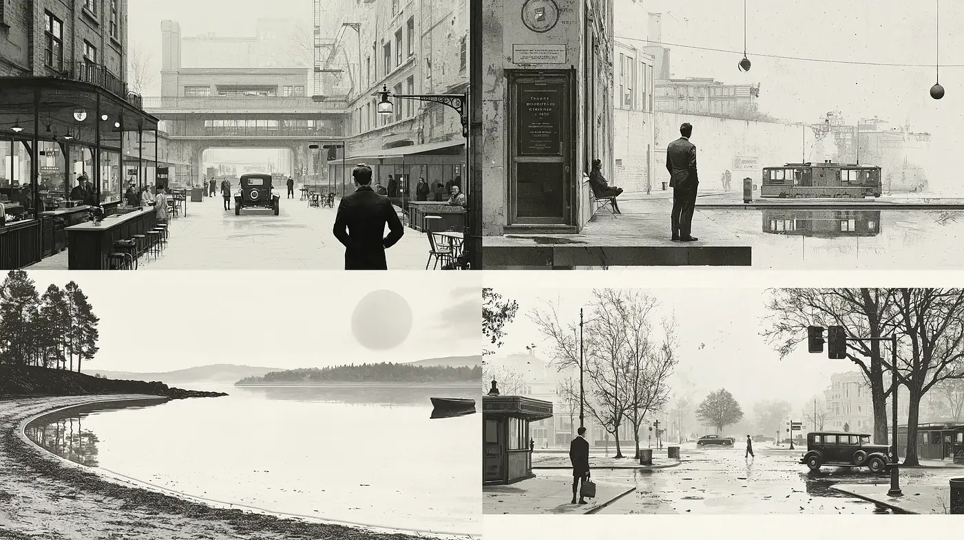 Monochromatic Nostalgia: Homage to a Bygone Era - Midjourney sref style