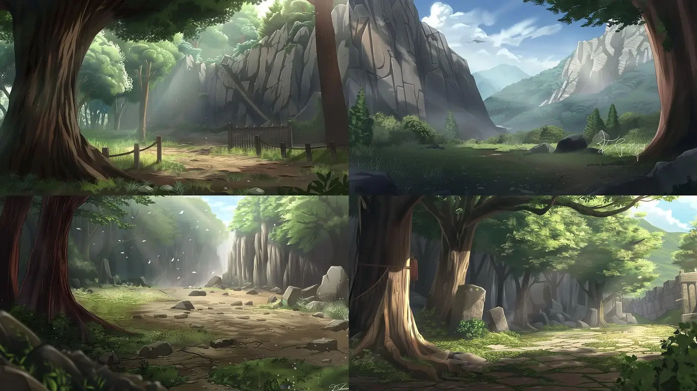 Enchanted Forest Vistas: A Serene Journey Through Nature's Artistry - Midjourney sref style