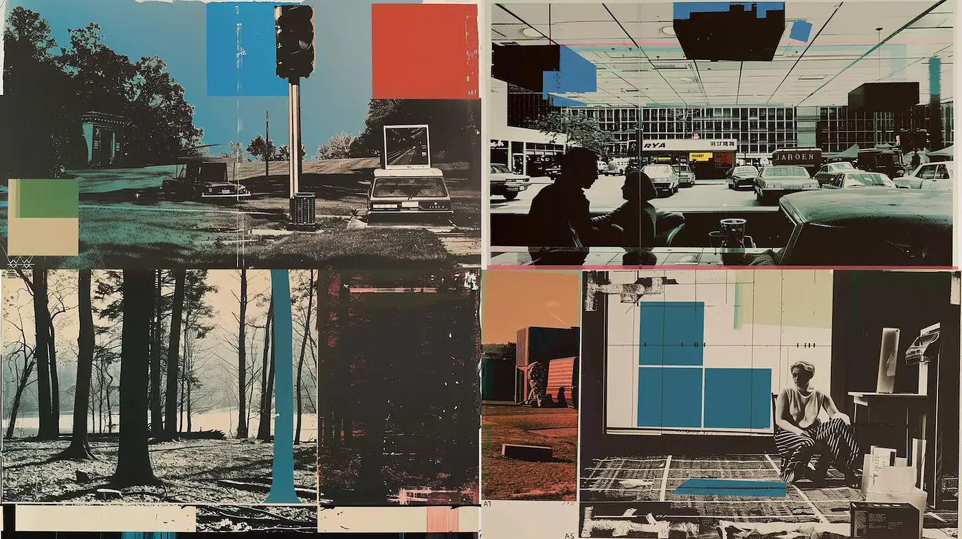 Modernist Collage with Retro Undertones - Midjourney sref style