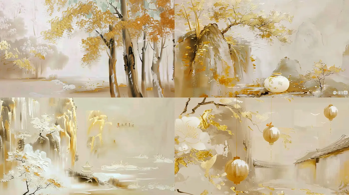 Serene Amber Hues in Ethereal NatureScapes - Midjourney sref style