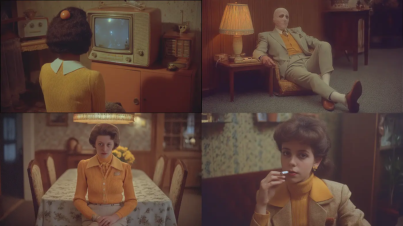 Nostalgic Cinematic Aesthetic with Mid-Century Influences - Midjourney sref style