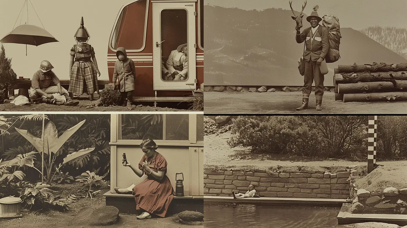 Sepia-Toned Storybook Narratives - Midjourney sref style