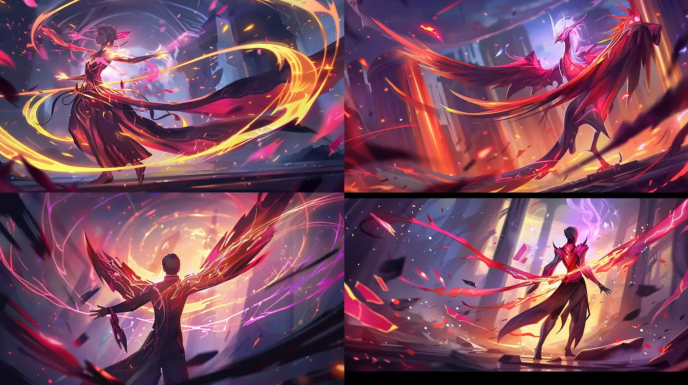 Ethereal Flux: A Dance of Dynamic Hues and Elegance - Midjourney sref style