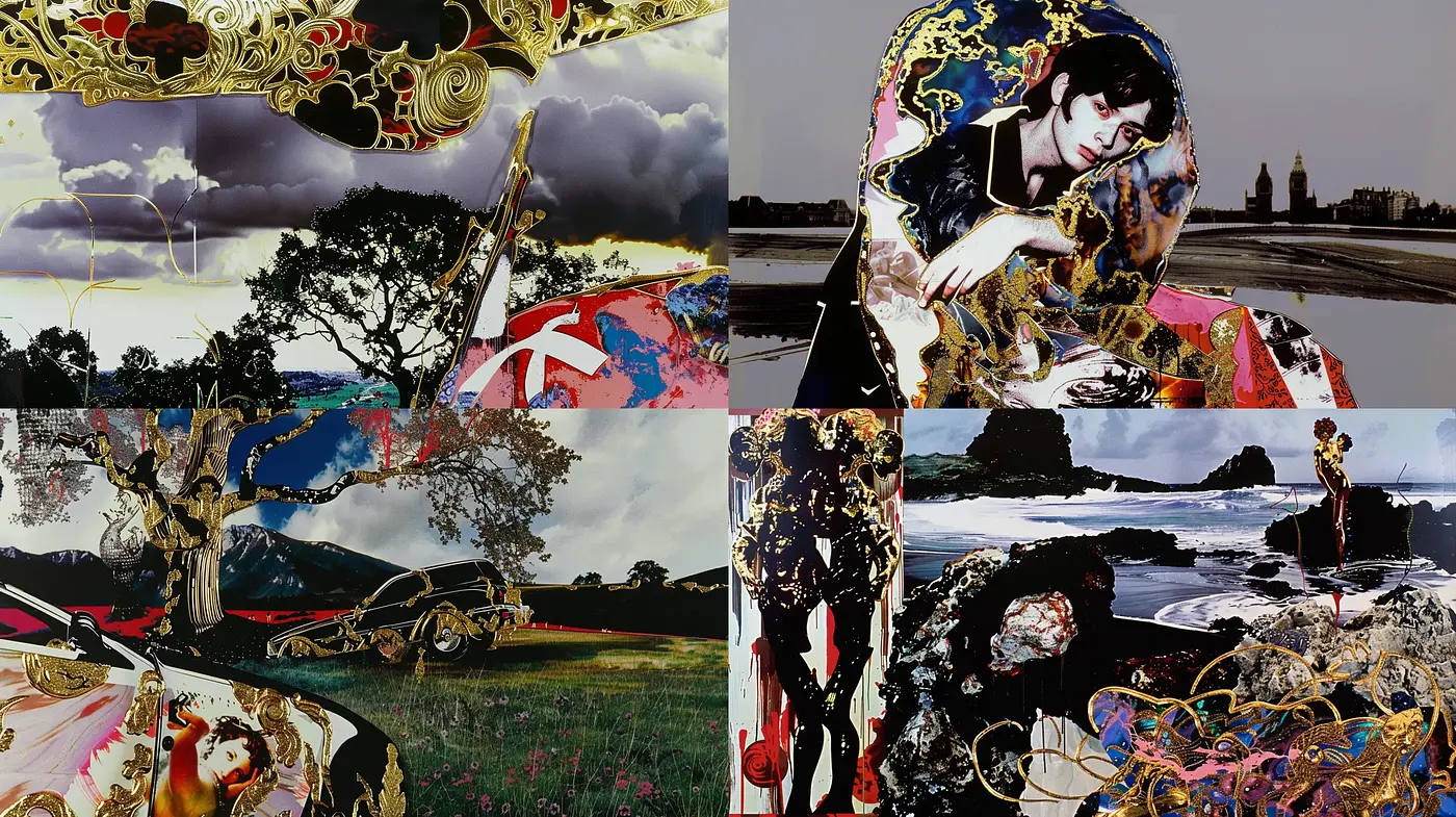 Surreal Contrast Fusion with Baroque and Abstract Expressionism - Midjourney sref style