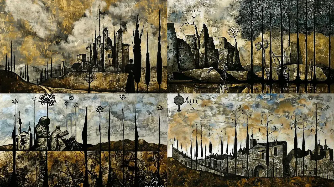 Ethereal Gothic Homage with a Surrealistic Touch - Midjourney sref style