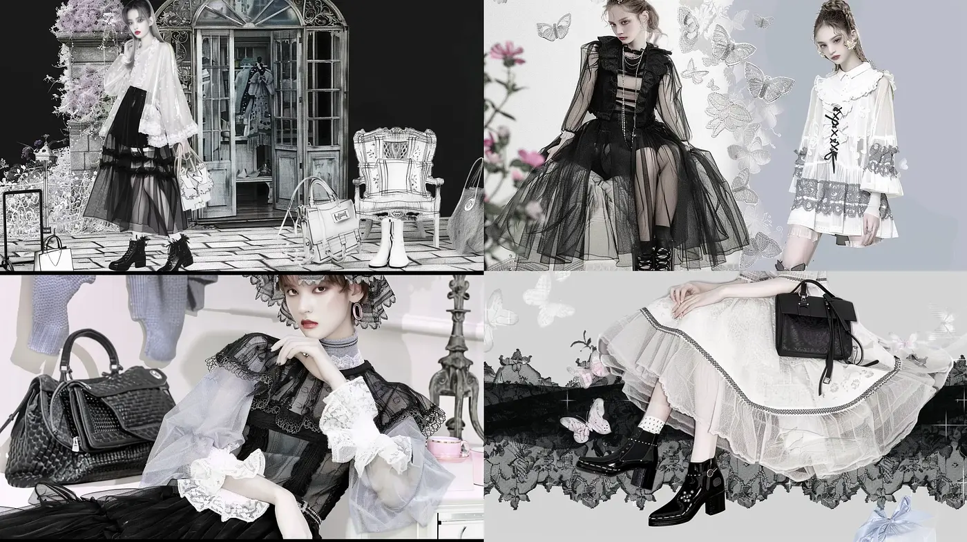 Monochromatic Elegance with Dreamy Floral Essence - Midjourney sref style