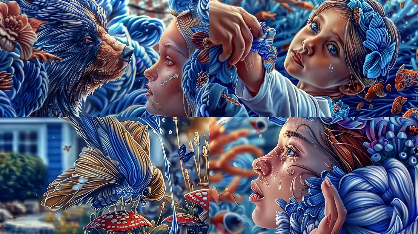 Whimsical and enchanting illustrative style with vibrant details - Midjourney sref style