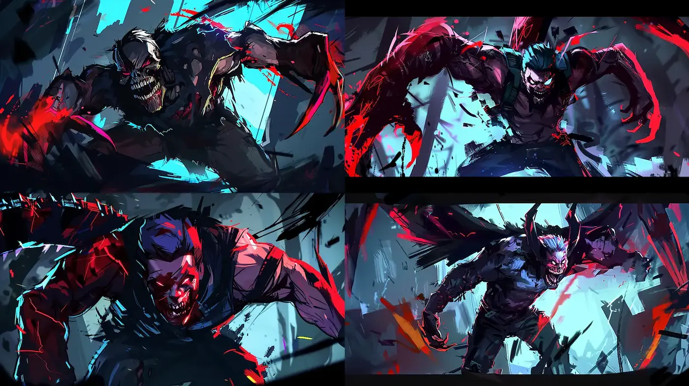 Dynamic and Intense Illustrations with a Dark Comic Influence - Midjourney sref style