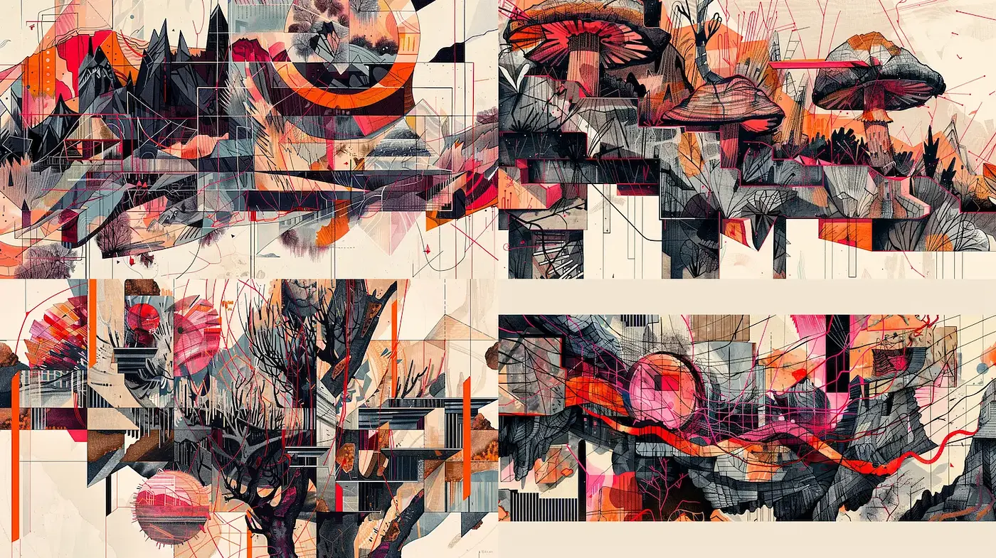 Dynamic Abstract Landscapes with a Contemporary Flair - Midjourney sref style