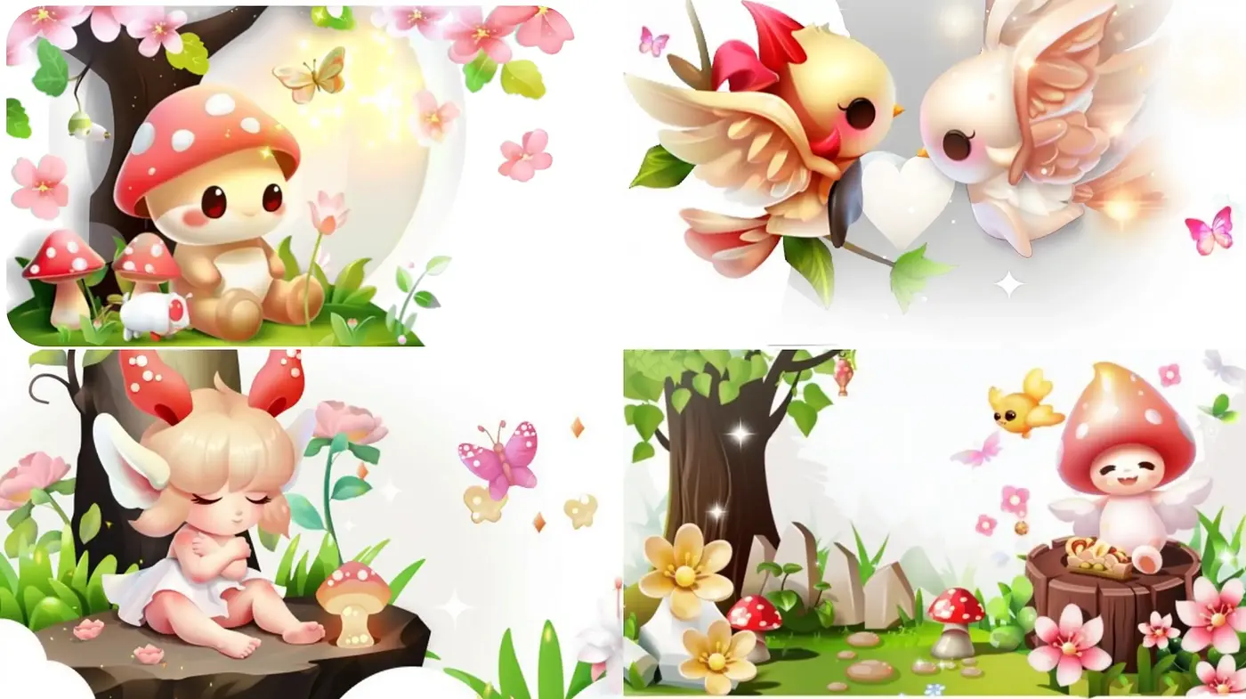 Enchanted Whimsical Garden - A Consistent Thematic Expression - Midjourney sref style