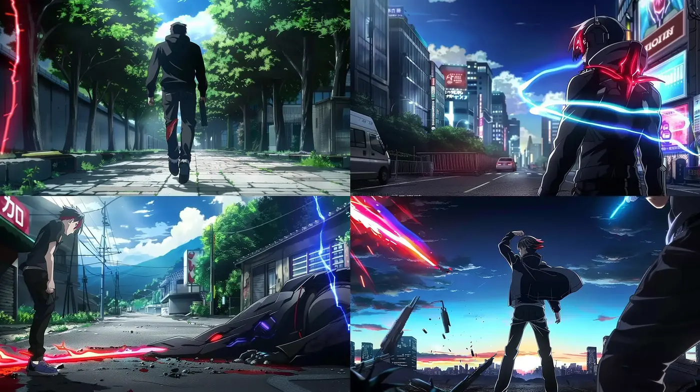 Futuristic Neon-Noir Visions with Cyberpunk Flair - Midjourney sref style