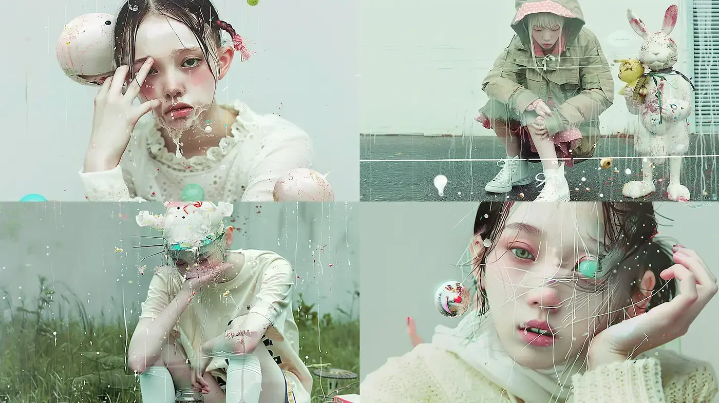 Whimsical and Surreal Aesthetic with a Distinct Ethereal Quality - Midjourney sref style