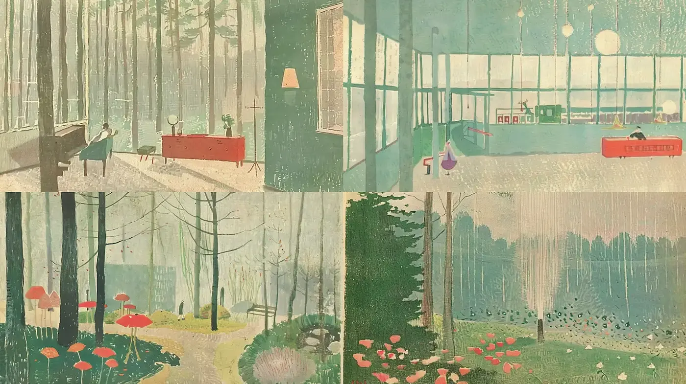 Whimsical Retro Aesthetics with a Dreamlike Quality - Midjourney sref style