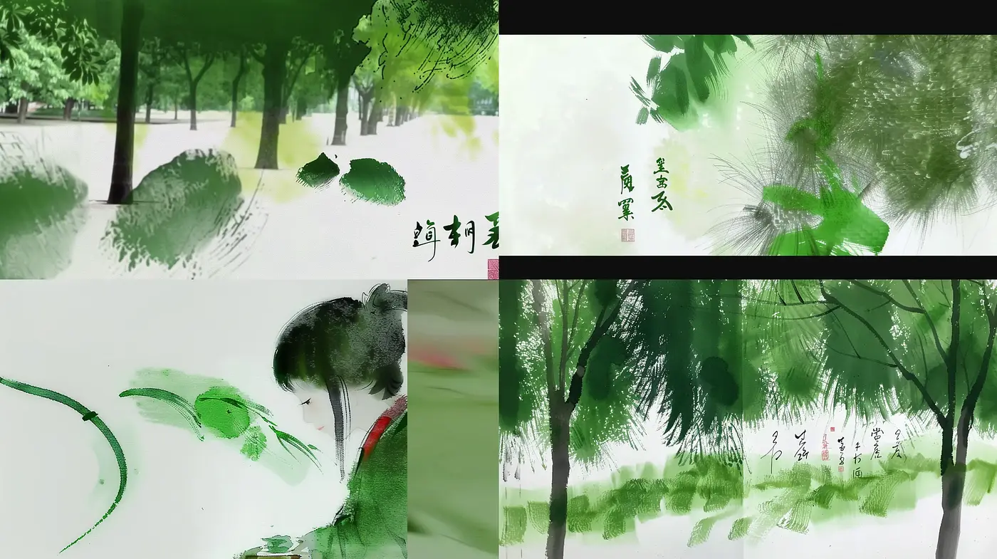 Harmonious Ink Splash in Chinese Brushwork Style - Midjourney sref style