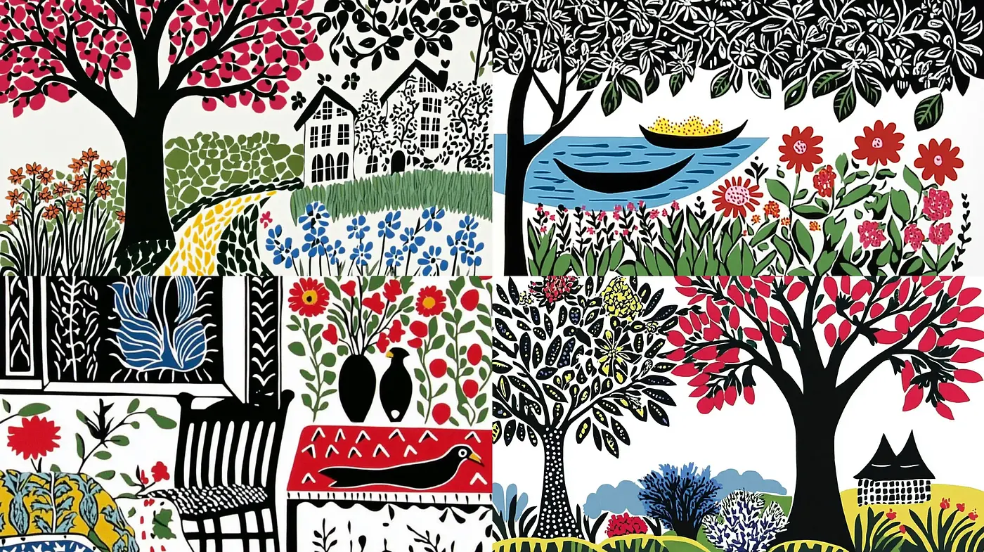 Folkloric Tapestry: A Fusion of Traditional Motifs and Modern Artistry - Midjourney sref style