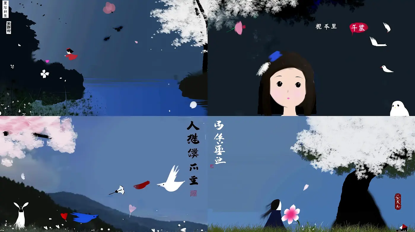 Ethereal Eastern Ink Wash Dreamscapes in Digital Hues - Midjourney sref style