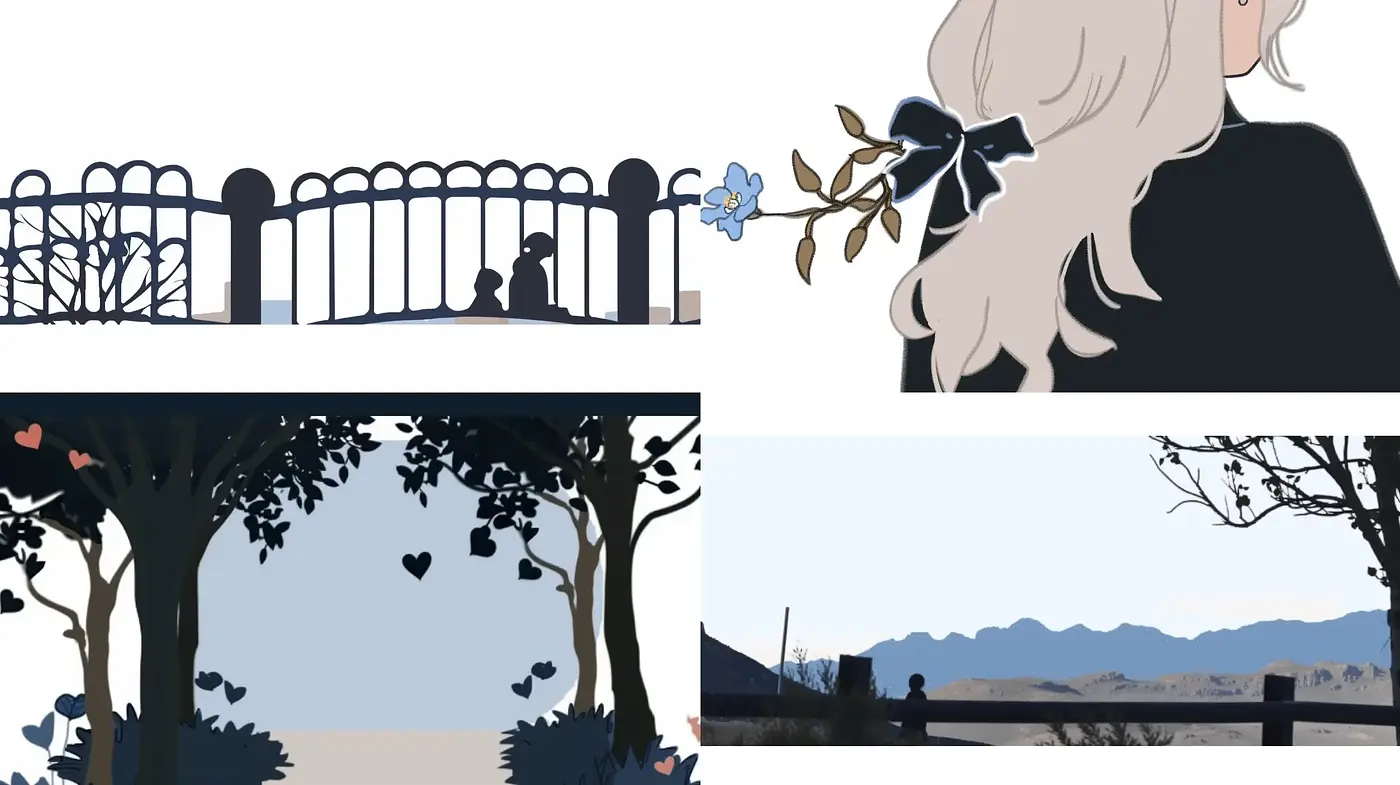 Silhouetted Serenity with Pastel Undertones - Midjourney sref style