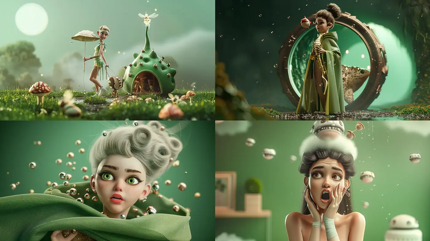 Surreal Fantasy Greenery with Dreamlike Whimsy - Midjourney sref style