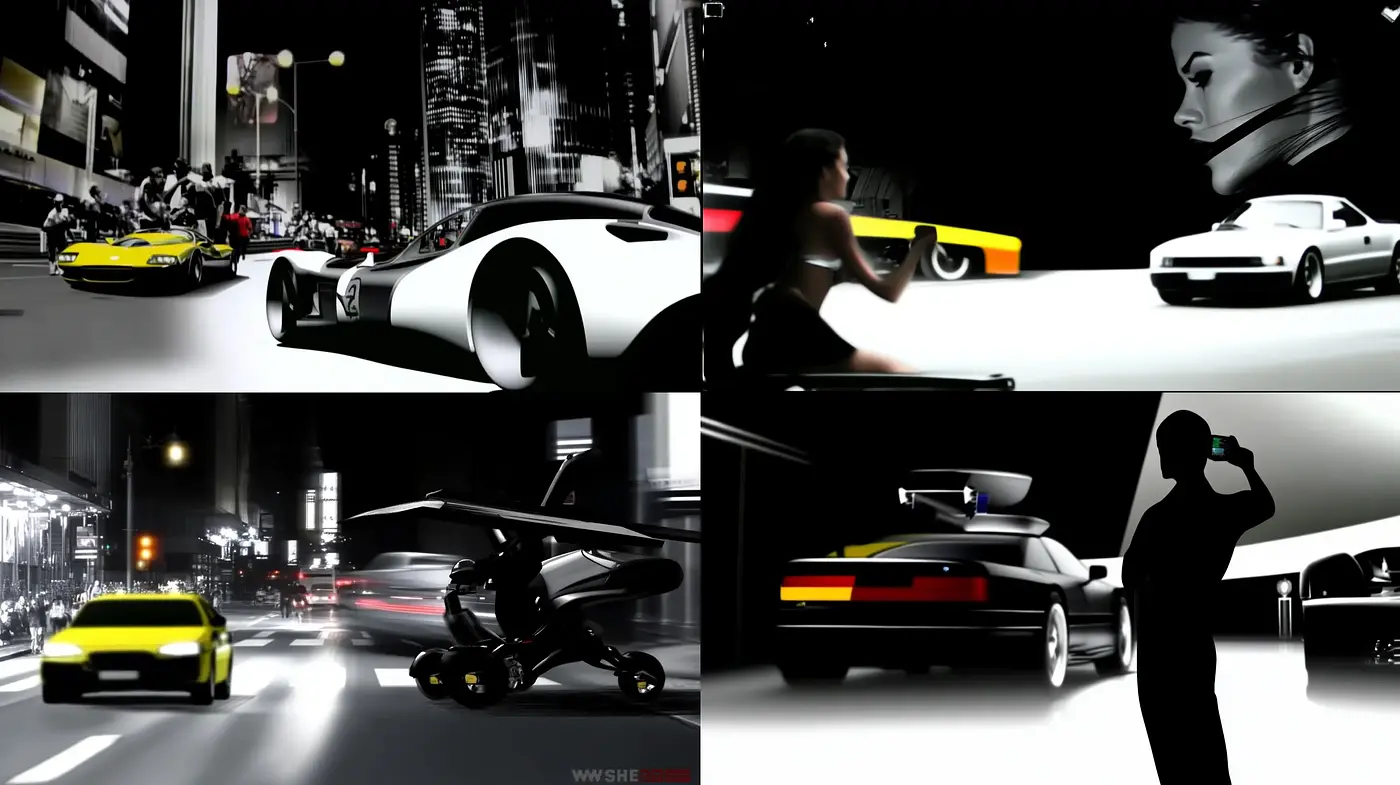 Futuristic Noir Panache with High-Contrast Aesthetics - Midjourney sref style