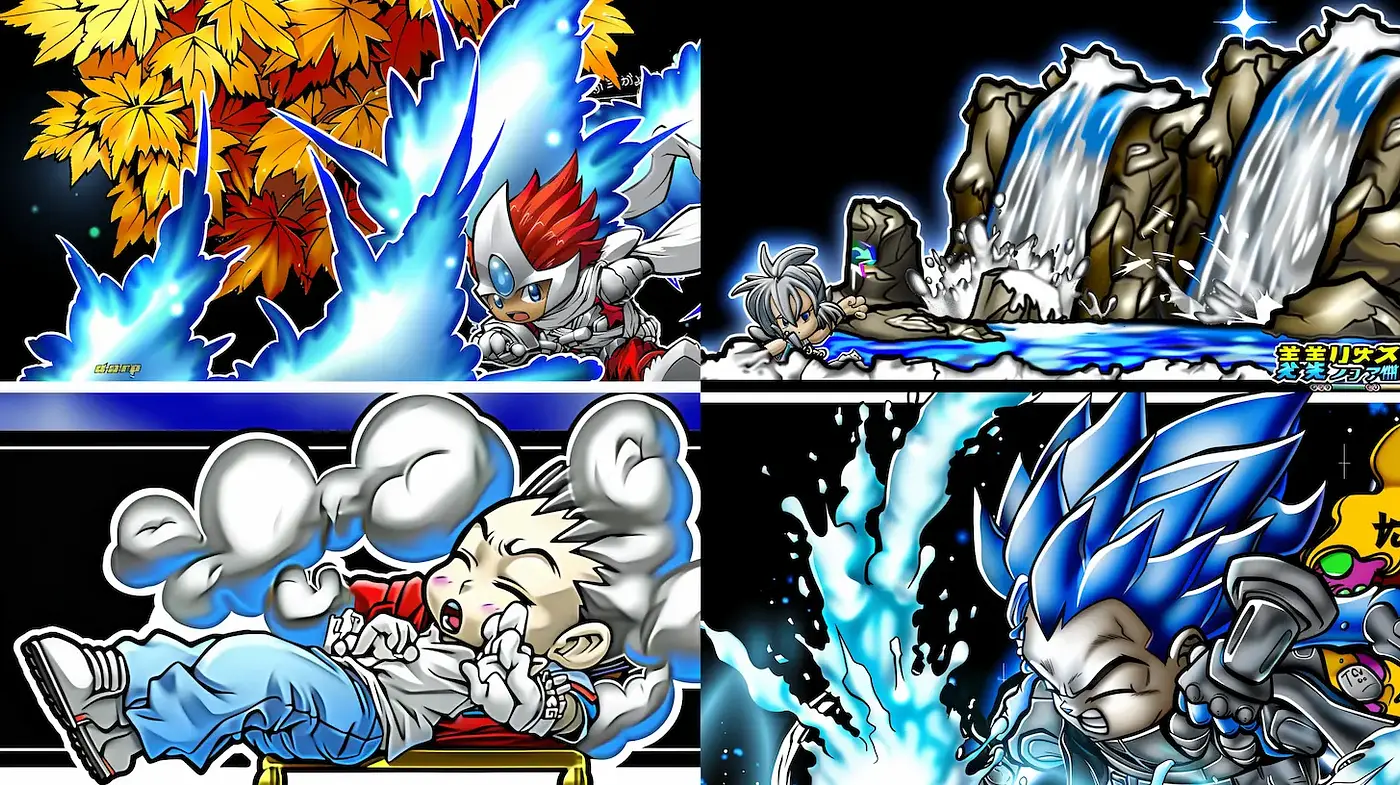 Vibrant and dynamic action-oriented cartoon style with exaggerated features - Midjourney sref style