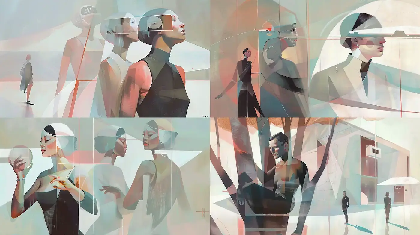 Contemporary Abstract Expressionism with Futuristic Elements - Midjourney sref style