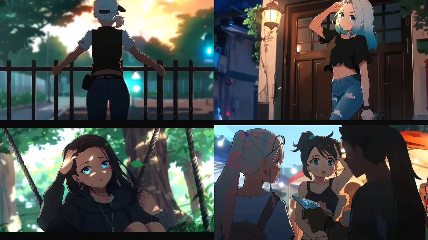 Twilight Hues and Anime Lines: A Fusion of Soft Tones and Graphic Contours - Midjourney sref style