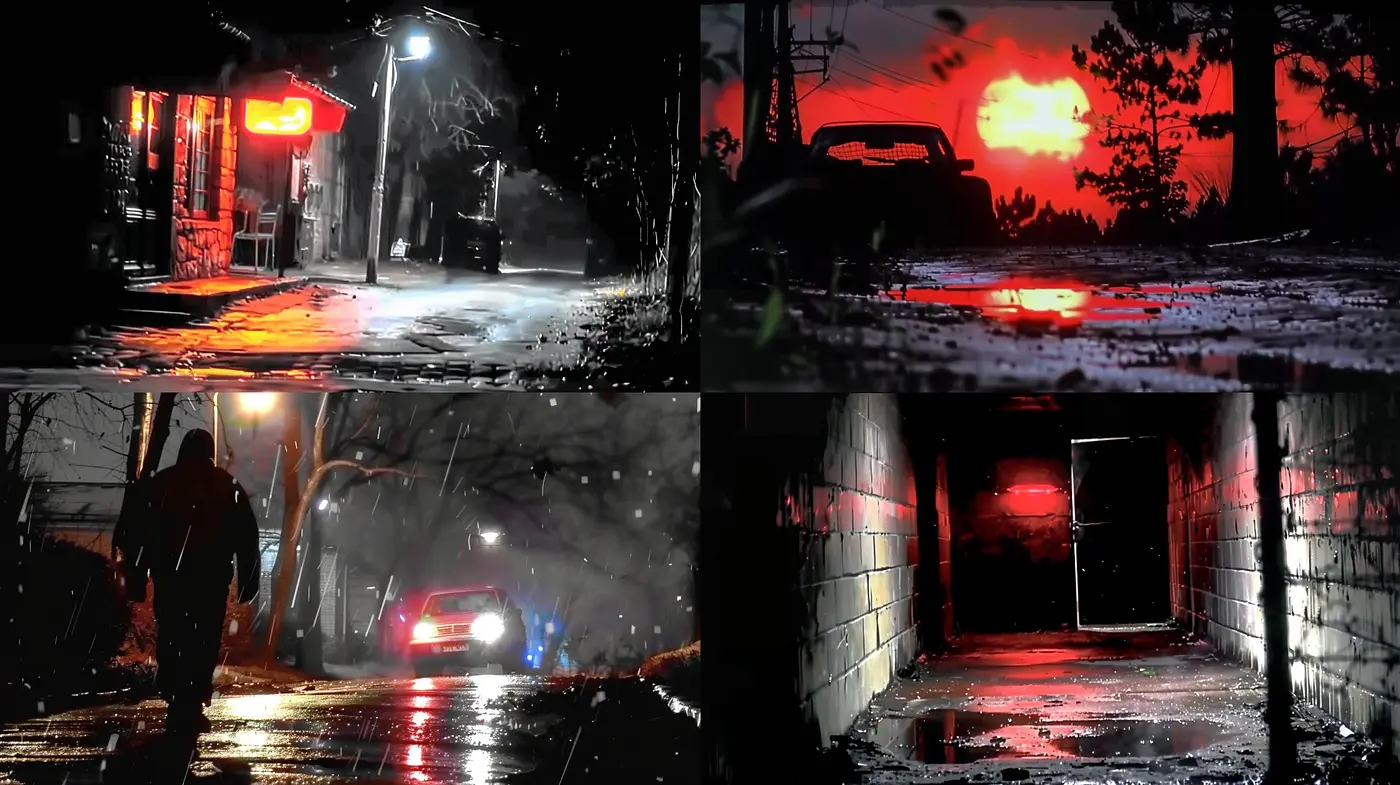 Nocturnal Hues: A Synthesis of Neon Noir and Painterly Textures - Midjourney sref style