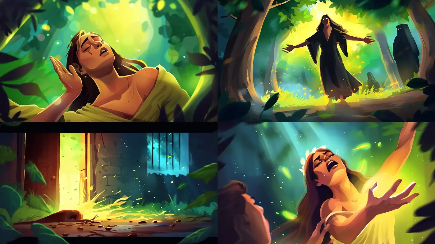 Enigmatic and Luminous Storybook Illustrations - Midjourney sref style