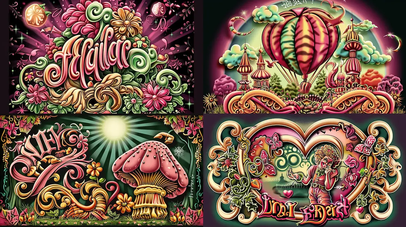 Vibrant and Whimsical Art with Floral Elements - Midjourney sref style