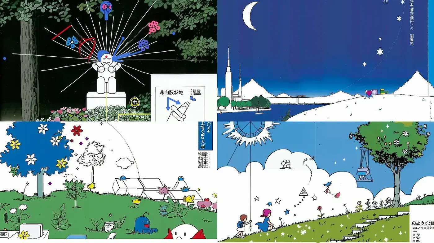 Playful and Whimsical Illustrations with a Touch of Minimalism - Midjourney sref style