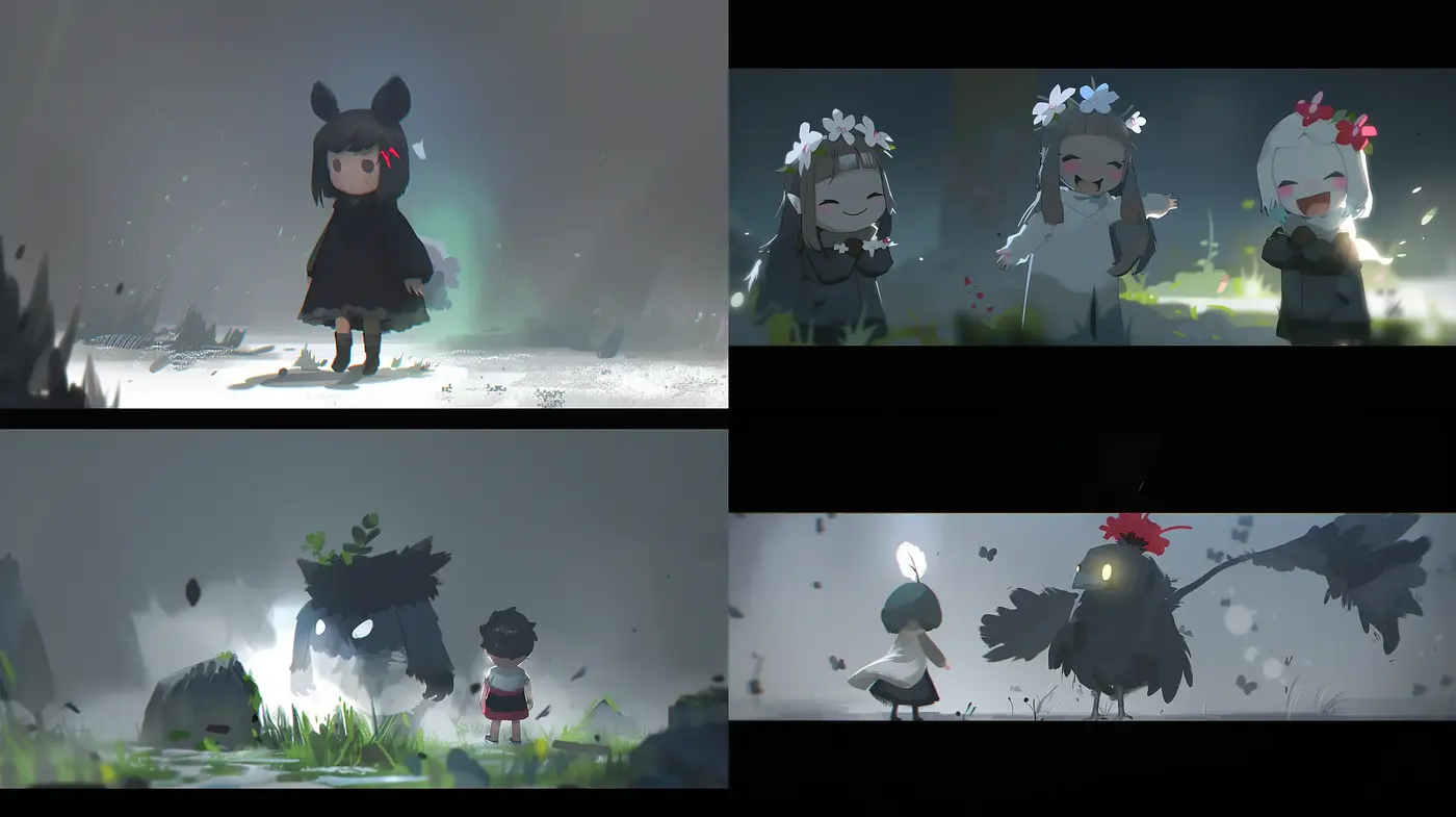 Mystical Ethereal Anime-Inspired Vignettes with Soft Texturing - Midjourney sref style