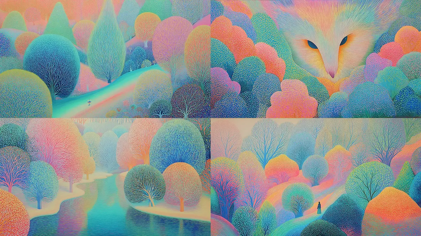 Dreamlike and Ethereal Landscape with Soft Pastel Hues - Midjourney sref style